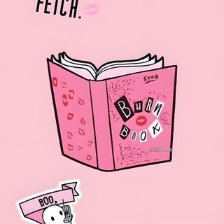 an open pink book with stickers on it Mean Girls Halloween Burn Book Mean Girls Quote, Mean Girl Aesthetic, Mean Girls Poster Vintage, pink