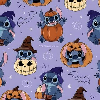 the stitchy pattern has been made to look like jack and jack in halloween costumes Preppy Stitch Halloween dark gray