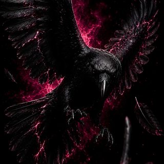 a black bird flying through the air with its wings spread Halloween Crow Dark Custom black