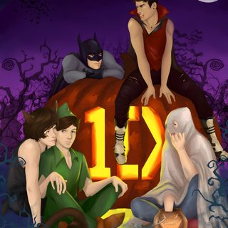an image of a group of people sitting on top of a pumpkin with the number ten One Direction Halloween One Direction Pumpkin Carving Ideas, One Direction Batman, Pumpkin Carving Ideas One Direction, dark slate gray