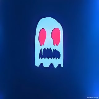 a close up of a neon sign with a ghost face on it Halloween Pixel Art Gif Ghost Pfp Gif, Blue Ghost Gif, Glitchy Ghost, Pacman Ghost Dance,