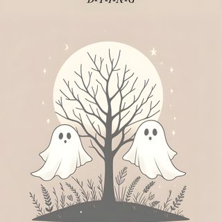 two ghost trees with the words, my beloved ghost and me, sitting in a tree Aesthetic Taylor Swift Halloween Fall Taylor Swift, Halloween Taylor Swift, Taylor Swift Ghost Tattoo, light gray