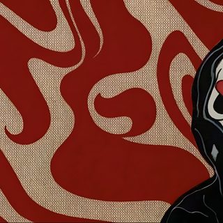 a painting of a person wearing a hoodie with hearts in their eyes and hands Halloween Laptop Scream Halloween Desktop, Ipad, Macbook Air, Mac Book, Vintage, Computer Desktop, maroon