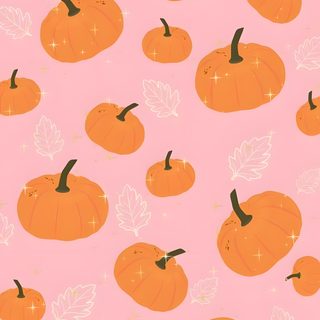 a pink background with orange pumpkins and leaves Halloween Peach Fall Iphone Pink, Pink Fall Background, Preppy Pink Fall, Cute Fall Backgrounds Pink,