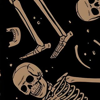 a black and white drawing of skeletons in space Halloween X-ray - Tan & Black Background Skeleton, Backgrounds Skeleton, Cute Bone, Skeleton Background,