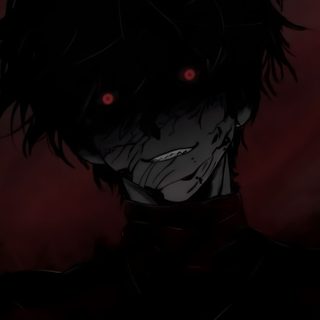 an anime character with red eyes and black hair, standing in front of a dark background Dark Halloween Anime Enty Anime, Betrayed Anime, Anime Enemy, Anime Villain Fanart, Dark Shadow Anime, black