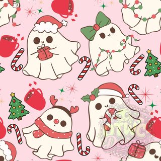 Seamless Downloadable pattern Cute Halloween Christmas misty rose