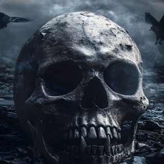 a skull in the water with birds flying around Halloween Skull Iphone Skull Iphone, Horror Photos, Dark Red, Skull Artwork, Dark Phone, dark slate gray
