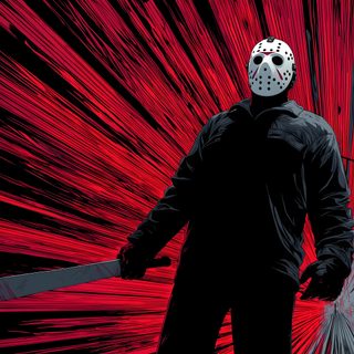 a person with a mask holding a snowboard in front of red and black lines Halloween Jason Voorhees Jason Hd, Jason Voorhees All Masks, Jason Voorhees Background, black