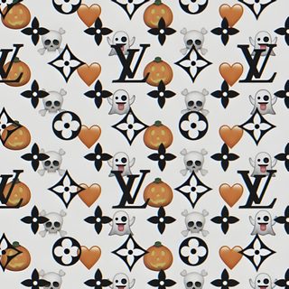 an image of louis vuitton wallpaper with pumpkins and skulls on it Louis Vuitton Halloween Iphone Orange Lv, Louis Vuitton Pattern Background, Orange Louis Vuitton, gainsboro