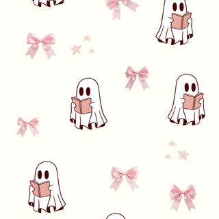 some little ghostes with pink bows on them Pink Bow Halloween snow