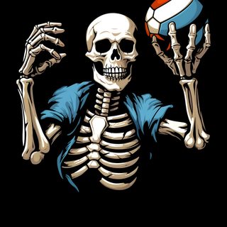 a skeleton holding a volleyball ball in his hands Volleyball Halloween Volley Ball, Volleyball, T Shirt, black