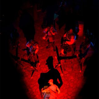 a group of people standing around in the dark with red lights on them and one person holding a cell phone Tf2 Halloween Dark Tf2, Tf2 Scout, Tf2 Halloween, Dark Tf2 Background, Tf2 Movie Poster, black