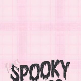 the words spooky babe are written in black ink on a pink plaid background Pink Halloween Words Custom Pink Spooky Iphone, Spooky Girly, Halloween Plaid, misty rose