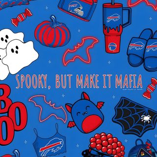 an advertisement for boo boo boo boo boo boo boo boo boo boo boo boo boo boo boo Buffalo Bills Halloween Iphone Background Art, Buffalo Bills, Iphone Background, Buffalo, Iphone, steel blue