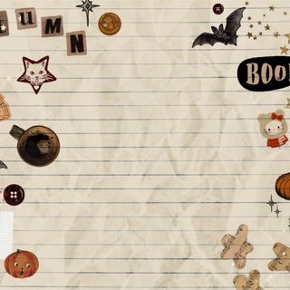 an image of halloween stickers on lined paper Cute Ipad Halloween Macbook Colors, Halloween Desktop, November, Mickey Mouse Iphone, light gray