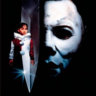 an image of a child with a knife in front of him and the movie poster for it's title Halloween 1978 Michael Myers Halloween 1978 Halloween Poster Michael Myers, Halloween 4 The Return Of Michael Myers, Halloween 1 Movie, black