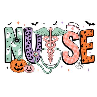 the word nurse is surrounded by halloween decorations Nurse Halloween Nursing Grad Party Ideas, Nurse Aesthetic, Nurse Design, Nurse Life, Grad Parties, white