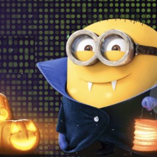 a minion dressed as a wizard with pumpkins Minion Halloween Desktop Minion Wizard, Minions Halloween, Fall Minion, dark slate gray