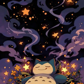 a cartoon cat sitting on top of a hill surrounded by pumpkins Halloween Snorlax Pokémon Halloween, Pokemon Snorlax, Pokemon Halloween, dark slate gray
