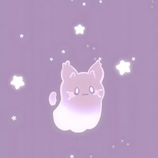 an animated cat with stars in the background Halloween Kitty Lilac Custom Cute Cute Ipad Purple, Cat Iphone Kawaii Cute Purple, Kawaii Cute Purple Halloween, dark gray