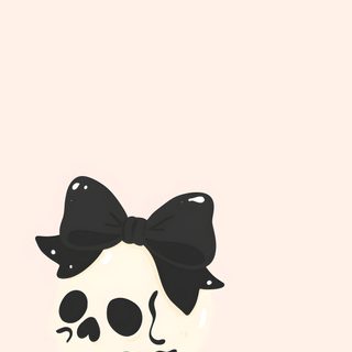 a skull with a bow on it's head in front of a pink background Black And White Halloween Skulls In Bow linen