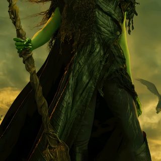 a woman dressed in green holding a broom and wearing a witches hat with her hands Wicked Halloween Cynthia Erivo, 4k Hd, Cool Posters, Pink And Green, Cute, Wicked, black