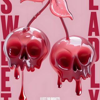 two cherries, two choices, one filled with honey and the other with folson Halloween Cherry Cherry Poster Ideas, Displate Cherry Poster Ideas, Cherry Poster Design Ideas, thistle