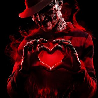 a man in a red hat holding a heart Halloween Freddy Kruger Jayson, Freddy Krueger Heart, Freddy Krueger, Freddy Kreuger, black