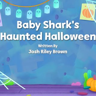 baby shark's halloween themed children's book cover with pumpkins and other decorations Baby Shark Halloween Halloween Haunt, Baby Shark, Big Show, Halloween, Season 1, steel blue