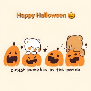 an animated halloween scene with teddy bear and pumpkins Milk And Mocha Halloween Milk And Mocha Thanksgiving, Mocha And Milk Bear Matching Pfp Halloween, Milk And Mocha Matching Icons Halloween, linen