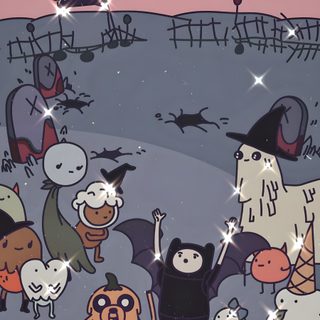 an image of many cartoon animals in the field with stars on their heads and arms Halloween Adventure Time Cartoon Art, Art Drawings, Snoopy, Halloween, Drawings, Movie Posters, slate gray