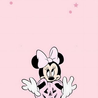 minnie mouse wallpaper with stars in the background and an image of mickey mouse on it Pink Disney Halloween Minnie Mouse Halloween, Minnie Mouse Pink, Minnie Mouse Halloween Background, misty rose