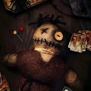 an image of a creepy doll surrounded by other items Halloween Voodoo Doll Voodoo Background, Voodoo, Ouija Fondos, Voodoo Dolls Aesthetic, Voodoo Aesthetic, black