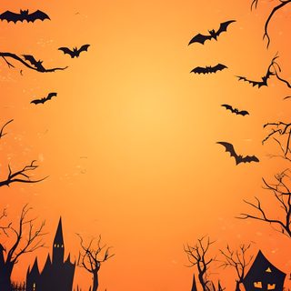 halloween scene with bats flying in the sky Halloween Party Ideas Halloween Invitaciones, Spooky Background, Halloween Invitation Template, coral