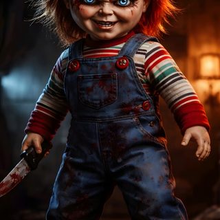 the chucky doll is wearing overalls and holding a knife in it's hand Halloween Scary Chucky Fantasy Creatures Art, Beautiful Art Pictures, Horror Pictures, Horror Artwork, black