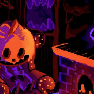 a cartoon character sitting in a chair next to a fireplace Animal Crossing Halloween Lo-fi Aesthetic, Kandinsky Art, Animal Crossing Fan Art, Autumn Animals, black