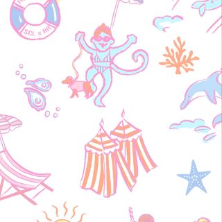 an image of a colorful pattern with animals and circus tents on it's side Roller Rabbit Halloween Cute Preppy For Iphone, Roller Rabbit Monkeys, Roller Rabbit Clipart, white
