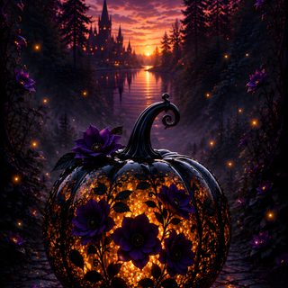 a halloween pumpkin with the words happy halloween written on it in gold and purple lettering Happy Halloween Free black