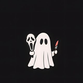 a cartoon ghost holding a lighter in it's hand Cute Scream Halloween Halloween Images Aesthetic, Cute Spooky Halloween, Scream Ghost, Spooky Ghost, black