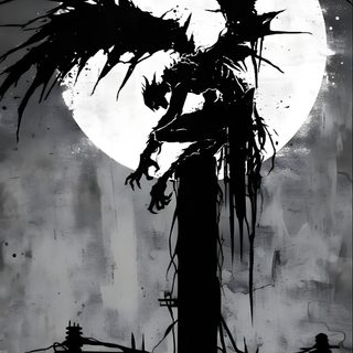 a black and white photo of a cross with a full moon in the back ground Dark Halloween Anime Metal Ideas, Anime Dark Manga, Manga Art Dark, Monster Anime, Horror Anime, dim gray