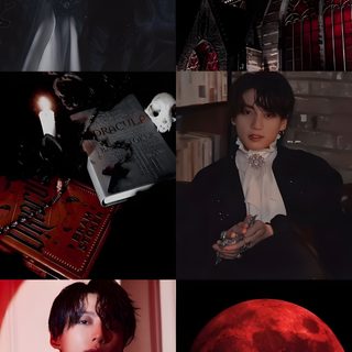 a collage of photos with the moon in the background Jungkook Halloween Jungkook Background, Jungkook Halloween, Vampire Jungkook, Jungkook Vampire, black