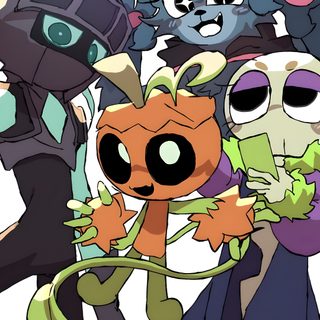 an image of some cartoon characters standing together Dandys World Halloween Toons Dandy Comic, World, Nyan Cat, Dont Drink And Drive, dim gray