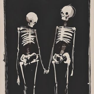 Skeleton Friends Wallpaper, Aesthetic Wallpaper Skeleton Friends, Spooky Skeletons Wallpaper, Phone Wallpaper Skeleton, Matching Spooky Wallpaper, Skeleton Phone Wallpaper Aesthetic, Spooky Matching Wallpapers, Matching Wallpaper Skeleton, Two Skeletons Wallpaper Halloween X-ray - Tan & Black Skeleton Friends, Aesthetic Skeleton Friends, Spooky Skeletons, dark slate gray
