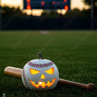 a baseball bat and pumpkin on the field Baseball Halloween Halloween Baseball, Fall Baseball, October Baseball, Baseball Halloween, dark slate gray