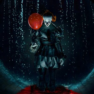 a creepy clown standing in front of a red light Halloween Scary Pennywise Pennywise Poster, Bill Skarsgard Pennywise, Laptop, Clown Horror, black