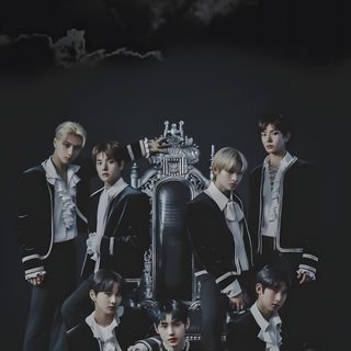 the members of exo posing for a photo in front of a full moon Enhypen Halloween Capcom Cosplay, Ateez Halloween, Fangirl Quotes, Korean Picture, black