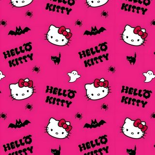 pink hello kitty wallpaper with hello kitty on it's face and the word hello kitty Pink Hello Kitty Halloween deep pink