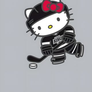 an image of a hello kitty hockey player Hockey Halloween Hockey, Ice Hockey, Blackhawks Hello Kitty, Hockey Hello Kitty, Hello Kitty, silver