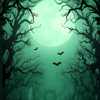 a green halloween background with bats flying in the air Green Halloween Spooky Backgrounds, Spooky Phone, Spooky Dark Background Design, dark slate gray
